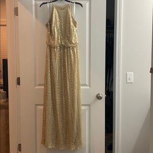 Gold sequin long dress